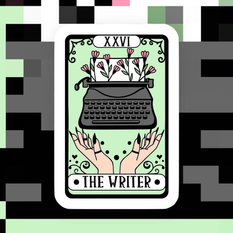 Ace the Pitmatian Co The Writer Tarot Reader Sticker