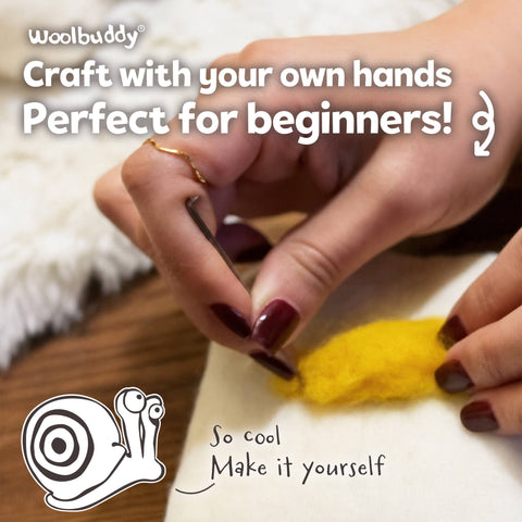 Woolbuddy - Beginner Snail Needle Felting Kit – DIY Craft Gift