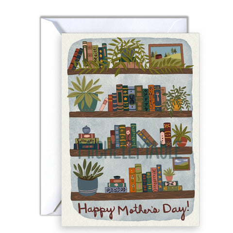 michele maule Greeting Card Mom's Bookcase