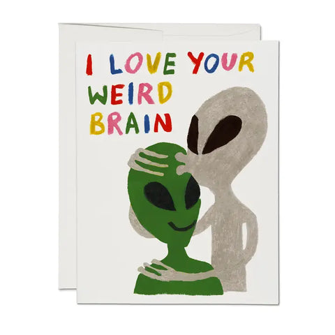 Red Cap Card Alien Love