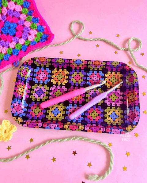 The Peach Fuzz Large Granny Square Tray