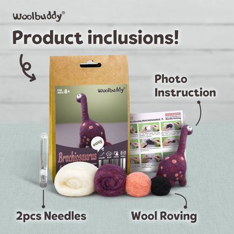 Woolbuddy - Beginner Brachiosaurus Needle Felting Kit – DIY Craft Gift