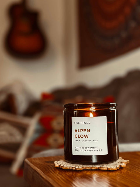 Fire + Folk 9oz Pure Soy Candle Alpenglow