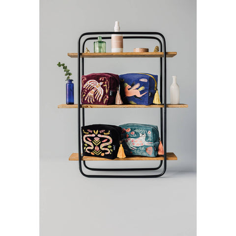 Danica Studio Embroidered Pouch Catbloom
