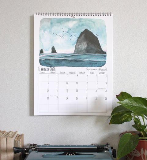 michele maule 2026 Illustrated Oregon Wall Calendar