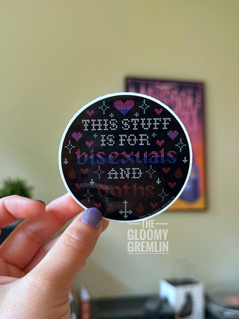The Gloomy Gremlin Vinyl Sticker Bi & Goth