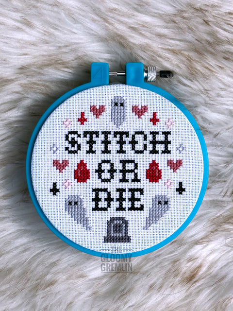 The Gloomy Gremlin Cross Stitch Kit Stitch or Die
