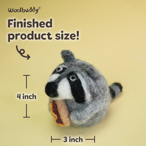 Woolbuddy - Beginner Raccoon Needle Felting Kit – DIY Craft Gift