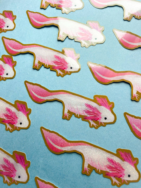 Katie Daisy Sticker Glitter Axolotl