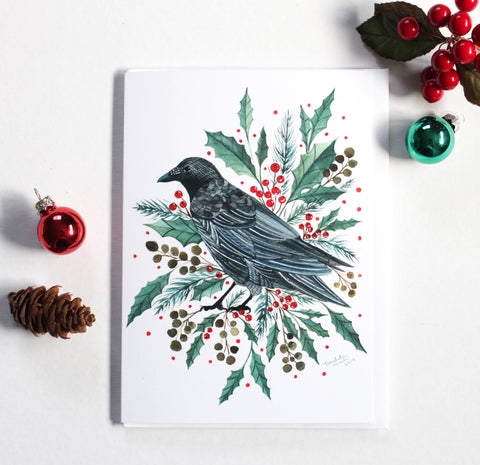michele maule Holiday Card Holiday Crow