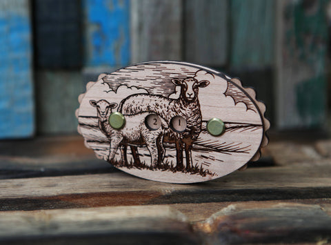 Sunrise Grove Cherry Wood Sheep Knitting Row Counter