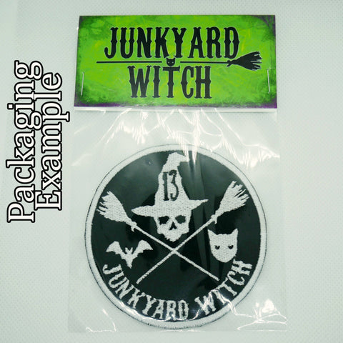 Junkyard Witch Skeleton Middle Finger Patch