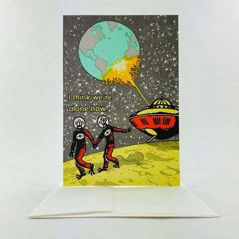 Old School Stationers Card Aliens Skipping