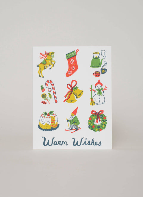 Egg Press Greeting Card Warm Wishes Letterpress