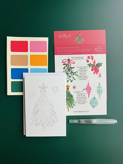 Cate Paper Co. Watercolor Xmas Cards Kit