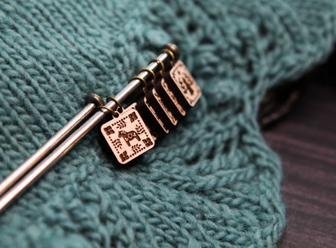 Sunrise Grove Stitch Markers Nordic Knitting Block