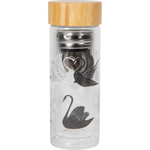 Danica Studio Glass Tea Infuser Bottle Swan Song