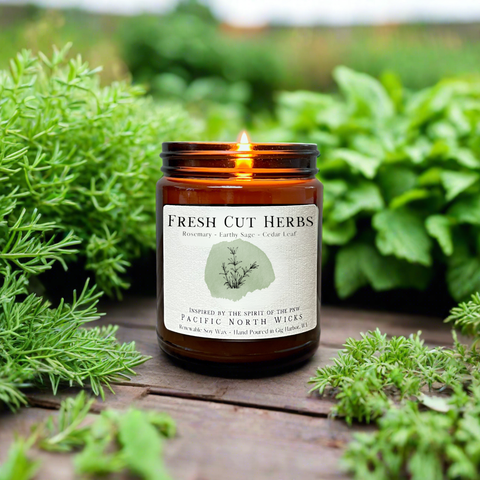 Pacific North Wicks Fresh Cut Herbs Candle Rosemary Sage Garden
