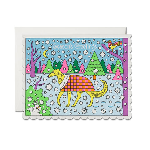 Red Cap Card Cozy Pup Greetings