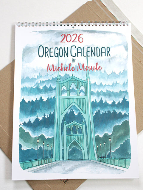 michele maule 2026 Illustrated Oregon Wall Calendar