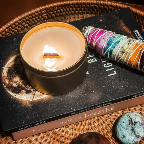 Fire + Folk 8oz Wood Wick Candle Sunbloom