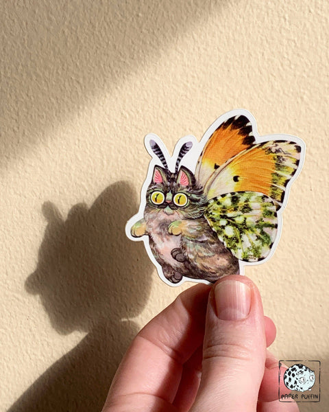 Paper Puffin Sticker Moth Cat Tippy