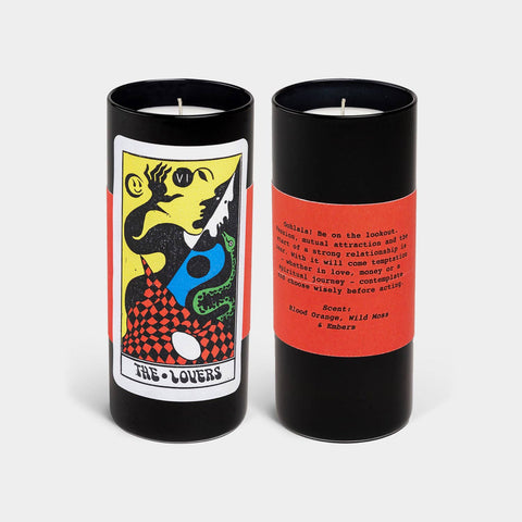 54 Celsius Candle Tarot Lovers, Orange & Moss