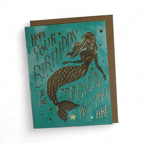 Wild Optimist Goldfoil Birthday Card Mermaid