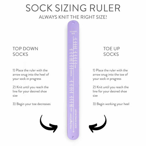 TSS Sock Sizing Ruler Sock Knitting Bracelet Ruler