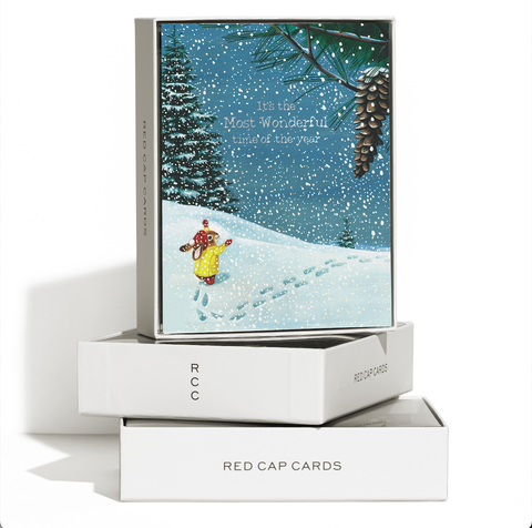Red Cap Cards Holiday Greeting Card Winter Wonderland