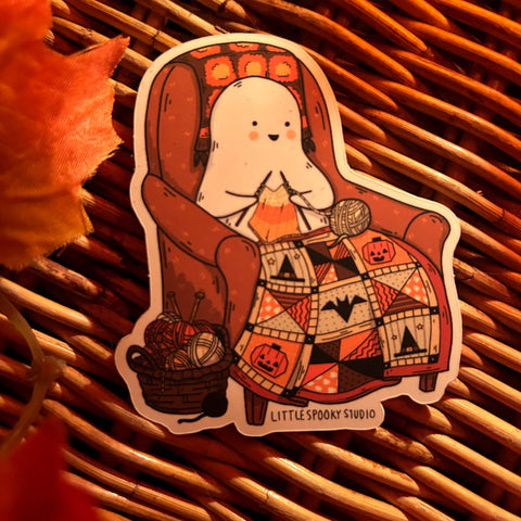 Little Spooky Studio - Knitting Ghostie Sticker