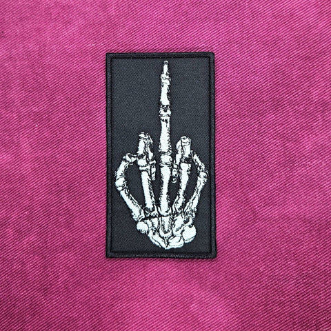 Junkyard Witch Skeleton Middle Finger Patch