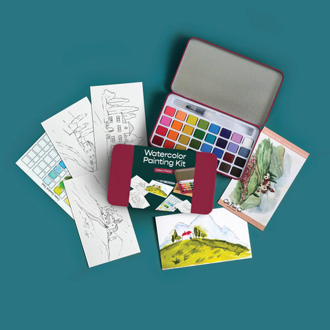 Cate Paper Co. Watercolor Painting Tin Italian Fields