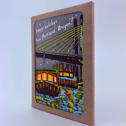 Old School Stationers Card Set Portland, Oregon Happy Holidays!