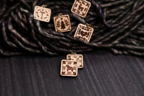 Sunrise Grove Stitch Markers Nordic Knitting Block