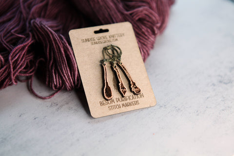 Sunrise Grove Knitting Progress Keepers & Stitch Markers Broom Shape