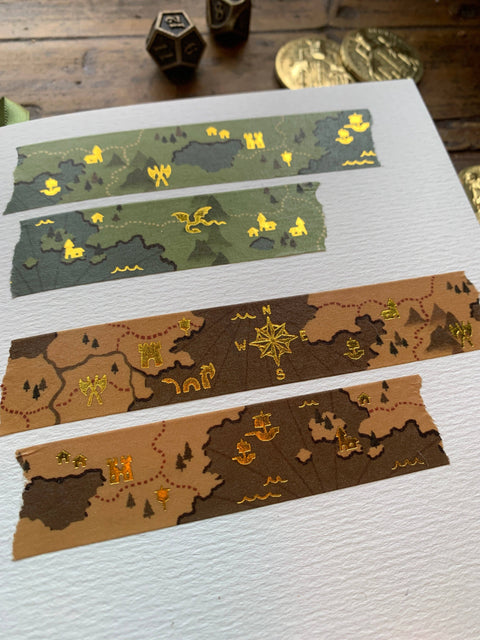 Creeping Moon Fantasy Maps Foil Washi Tape