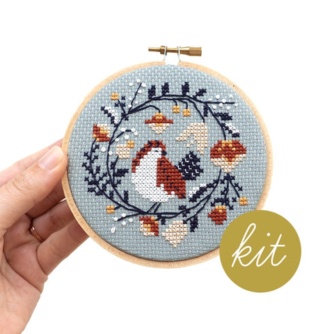 Junebug & Darlin Cross Stitch Kit Winter Bird