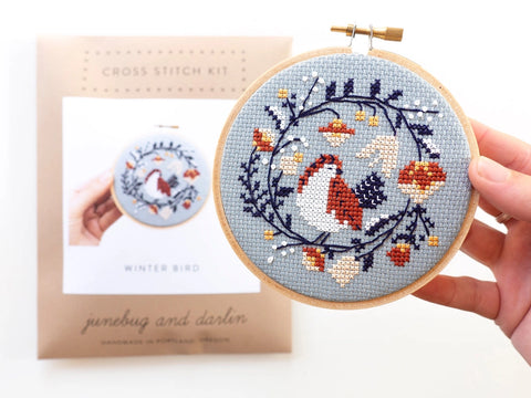 Junebug & Darlin Cross Stitch Kit Winter Bird