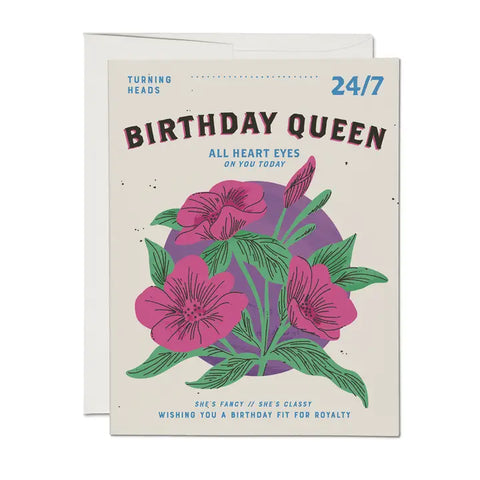 Red Cap Card Birthday Queen