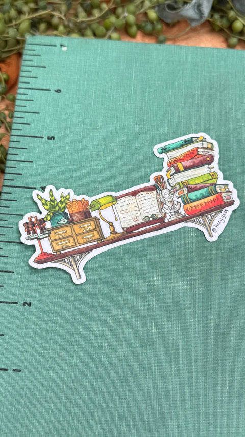 Lizzy Gass Sticker Mini Librarian's Shelf