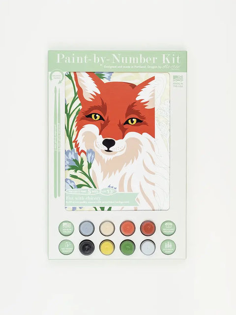 Elle Cree Fox with Chicory Plant PBN Kit