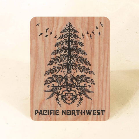 Little Gold Fox Designs - Wood Postcard Pacific Northwest