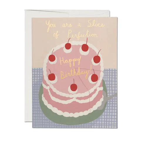 Red Cap Card Birthday Slice of Perfection