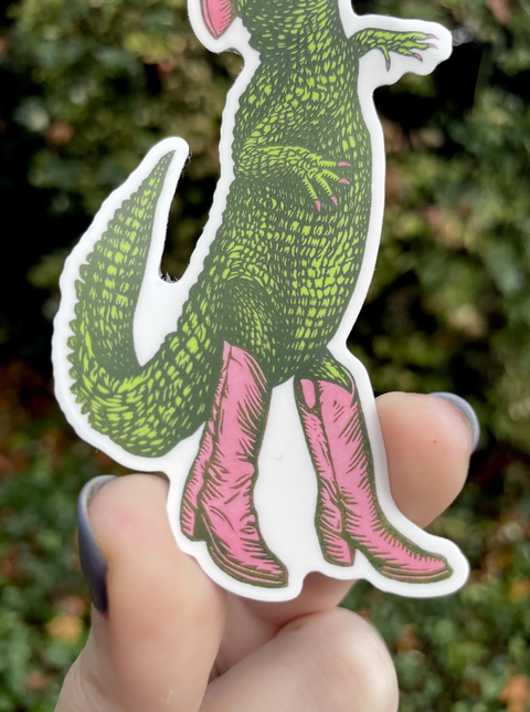 Augury Press Sticker Cowboy Alligator