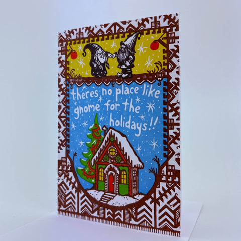 Old School Stationers Card No Place Like Gnome For the Holidays!