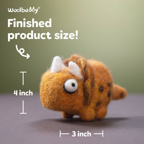 Woolbuddy - Beginner Triceratops Needle Felting Kit – DIY Craft Gift