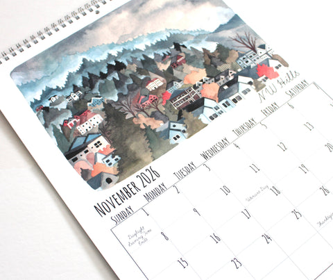michele maule 2026 Illustrated Oregon Wall Calendar