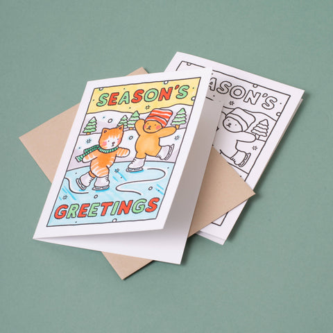 Egg Press Coloring Card Season's Greetings