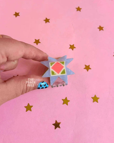 The Peach Fuzz Mini Quilt Hair Claw